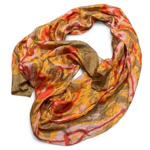 Vintage Handwoven Pure Silk Ikat Scarf Shawl – Made in India